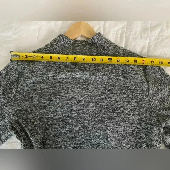 LOFT Mock Neck Sweater Dress Heather Gray Size Large Long Sleeve Stretch Midi - Picture 12 of 12